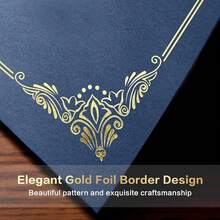 Certificate Holders 25 Packs Navy Blue,Diploma Holders Certificate Covers Gold Foil Border For Letter Size 8.5x11 Certificate Papers,Cardstock, Award, Graduation Documents - 海軍藍 - 查看 4