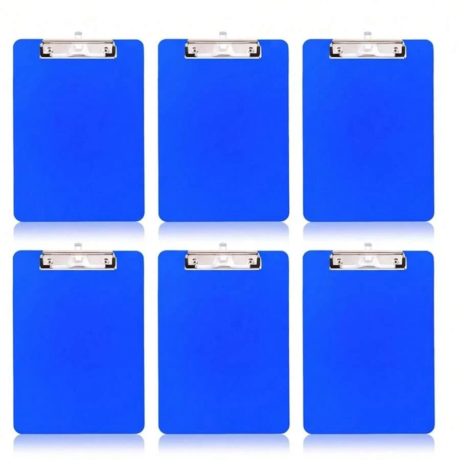 6 PCS Clipboards Bulk With Pen Holder,Standard A4 Letter Size,Plastic Clip Boards 8.5x11 Heavy Duty,Low Profile Clipboard For Men Teacher,Office Schoolsss Home Work,Blue - 藍色 - 查看 1