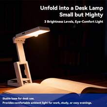 1pc Rechargeable LED Eye-Care Desk Lamp, Reading Lamp, Storage Room Night Light, USB Charging Reading Lamp - White - View 3