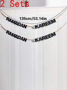 Bộ 1 biểu ngữ Ramadan Mubarak, vòng hoa Eid Mubarak, đồ trang trí Eid bằng hạt gỗ, đồ trang trí nhà cửa cho ngày lễ Ramadan và Eid, thích hợp cho phòng khách, phòng ngủ và tiệc tùng, tạo thêm không khí trang nghiêm và lễ hội cho các lễ kỷ niệm Ramadan và Eid của bạn, tự làm. - Nhiều màu - Xem 16