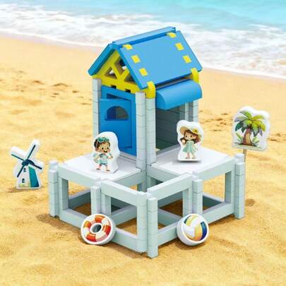 2025 New Educational Farm Kids Full Building Kit Diy Wood Construction Block Toy