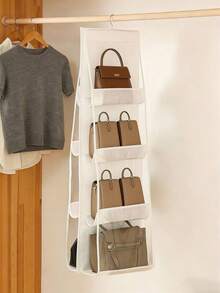 Nonwoven Fabric Visible Bag Dust Cover Storage Bag, Hanging Rotatable Wallet Handbag Storage Rack, Large Capacity Transparent Hanging Rack Bag Storage Rack, Bedroom Wardrobe Cabinet Space-Saving Storage Bag. - Multicolor - View 5