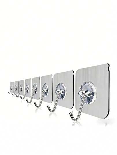 40PCS/10PCS Strong Adhesive Hooks No Drilling - Waterproof Heavy Duty Wall Hooks For Bathroom Kitchen Door | Multi-Surface Damage-Free Removable Hooks Works On Tile, Marble, Glass, Wood, Drywall | Super Sticky Moisture-Proof Hooks For Hanging Towels, Umbrellas, Kitchen Utensils, Bags (Leaves No Residue)