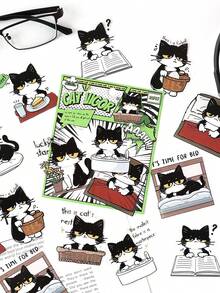 20张/包可爱卡通猫咪语录贴纸，适用于微景观、口袋、行李箱、笔记本电脑、水瓶、手机壳、冰箱、墙壁、头盔、橱柜、床、吉他、教室等装饰，学习用品，教师配件 - 均碼 - 查看 8