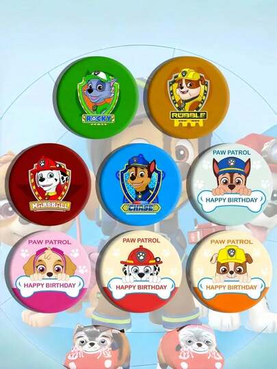  Paw Patrol Rubble Matte Laser Anti-Rust Badge, Button Pin, Backpack Hanging Decor, Small Gift, Party Favor