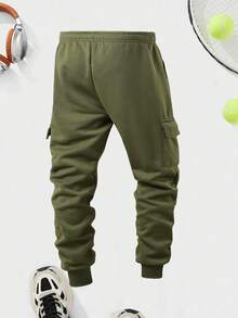 Men's Cargo Pants With Multi-Pocket Design, Comfortable Fit, Perfect For Daily Wear. - Army Green - View 4