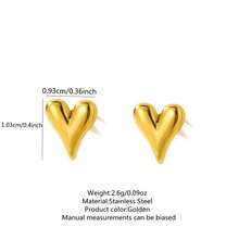 VceTd Bộ trang sức nữ bằng thép không gỉ với thiết kế hình trái tim bóng bẩy, thích hợp cho đi làm hàng ngày, đi chơi, dự tiệc, đám cưới, lễ đính hôn, hoặc làm quà tặng Ngày Valentine cho người yêu thương. - Vàng - Xem 4