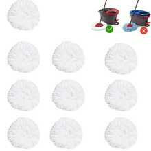 Available In Packs Of 5 Or 10, Microfiber Replacement Heads For Spin Mops - 360 - Degree Cleaning Triangular Mop Heads. Suitable For Spin Mop Systems, Enhancing Floor Cleaning Efficiency. - trắng - Xem 2