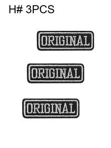 一套3/6/9个黑色、金色、银色、粉色原创英文字母刺绣布贴，可爱时尚涤纶徽章贴花，DIY服装熨烫布贴，缝纫配件布贴，适用于背包、牛仔裤、夹克、T恤、帽子、连衣裙等。