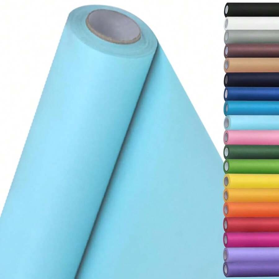 SMART&CASUAL 15\ X 450\ (37.5') Kraft Paper Roll For Art Craft Supplies Gift Wrapping Moving PacFKing Painting Drawing Paint Easel Poster Chart Paper (Light Blue, 15\ W X 450\ L (37.5')) - Lightblue - 查看 1
