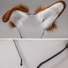 Dog Ears Headband Puppy Ears Hair Hoop Bendable Animal Ears Cosplay Headwear Costume Party Hair Accessories - 黑色的 - 查看 7