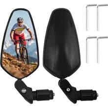 2PCS Espejo Retrovisor de Bicicleta, Espejo , Espejos Ajustables de 360, para Ciclismo de Montaa y Carretera, Compatible con Manillar de 16 - 22 mm - Negro - Ver 2