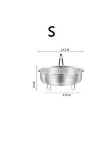1pc Thick 304 Stainless Steel Steamer Rack, Even Heat Distribution With Holes, For Steaming Buns, Dumplings