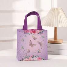 5/10/16PCS Butterfly Themed Festival Party Gift Packaging Bag, 7.87 Inches X7.87 Inches X3.54 Inches Small Birthday Party Handbag, Gift Packaging Bag, Storage Bag, Shopping Mall Shopping Bag - Multicolor - View 6