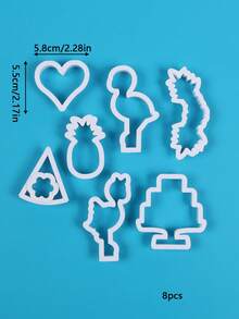 Flamingo Icing Cookie Plastic Mold Cartoon Birthday Wedding Fondant Cutter Baking Tool Set - White - View 2