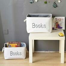 CYPNINough Cesta de Libros para la Habitación de Los Niños Organizador de Estantes y Cajas de Almacenamiento de Libros para Niños Contenedores de Libro Plegables con Cierre de Cordón grandeFashion - 223607700 - Ver 5