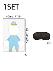 1 Set Baby Shower Party Game Gift Set, Includes "Feed Me" Baby Shower Game, Game Board And Blindfold, Fun For Baby Shower, Gender Reveal Party, Baby Party, Baby Gift Giving Events - Multicolor - View 3