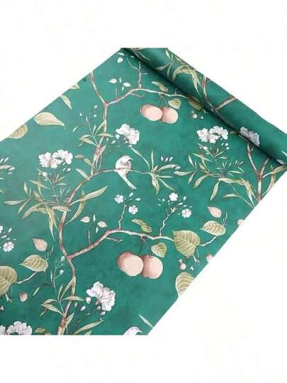 1 Roll Self-Adhesive Floral Pattern Vinyl Wallpaper, Removable Peel And Stick, Random Splicing Design, Multi-Size Options, For Countertops, Cabinets, Furniture, Walls & Holiday Decor