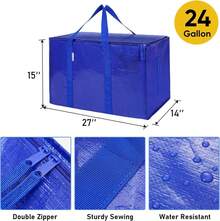 Extra Large And Ultra-Durable 24 Gallon Collapsible Moving Bag With Handles, Zipper And Label Pockets. - 2 Counts - View 8