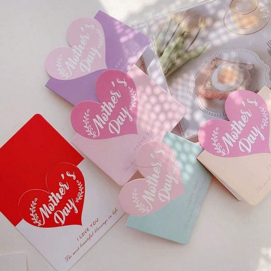 Bộ thiệp chúc mừng Ngày của Mẹ 3D gấp gọn trang nhã và ấm áp, thiệp nhắn tin, thiệp chúc mừng sinh nhật. - Nhiều màu - Xem 1