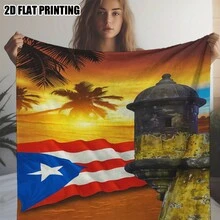Puerto Rican Themed Flannel Blanket - Vibrant Cultural Prints With Flags, Symbols & Puerto Rico Text - Soft Warm Travel Digital Print,Suitable For All Seasons,      Washable And Machine-Washable, Lightweight, Breathable, Comfortable, Warm,  Unique, 280gsm For Him And Her, Perfect For Naps, Camping, Travel, Family, Daily Life, Office Decoration, Birthday Anniversaries, Valentine's Day, Thanksgiving, Christmas, Halloween, Mother's Day, Father's Day, Wedding,   New Year Gifts Provide Personalized Ideal Gifts For Her, Him, Family Members, Boyfriends,  Girlfriends, Fathers, Family Members, Mothers, Lovers,   Daughters, Sons,   Grandfathers, Grandmothers,     Friends, Classmates And Pets.     Sofa,Bed,Car,Bedroom,Living Room,Office,  Outdoor Camping, Beach,Wall Decoration - 多色10 - 查看 4