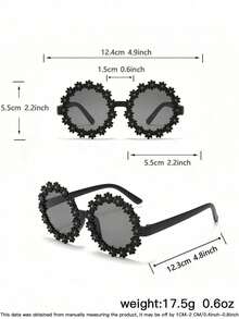 1 Set 3PCS Boy's And Girl's 3-8Y Polycarbonate Cat Eye Heart-Shaped Frame Cute Vers Fashion Glasses, Outdoor Travel Sun Protection Festival Party Outfit, With Glasses Case - Multicolor - View 8