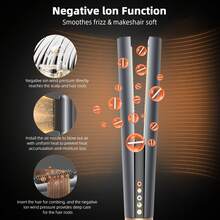 三合一多功能造型工具（200M负离子）| 高速气流+快速加热 | 三档温度设置+冷热模式 | LCD显示屏+自动断电（过热保护）| 适用于所有发质 | 干发/直发/自然卷/紧致波浪/蓬松/刘海造型 | 不毛躁，不静电 | 理想的情人节礼物 - 灰色 - 查看 4