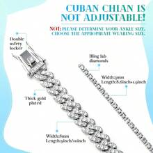 3 Pcs Anklets Bracelet For Women Adjustable Diamond Tennis Cuban Style Link Anklets For Women Wedding Fashion Gifts - Bạc + 10 inch - Xem 3