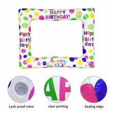 1pc Inflatable Birthday Photo Frame, PVC Material Frame Decor, Suitable For Birthday Party Entertainment, Atmosphere Decoration Gift - Multicolor - View 8