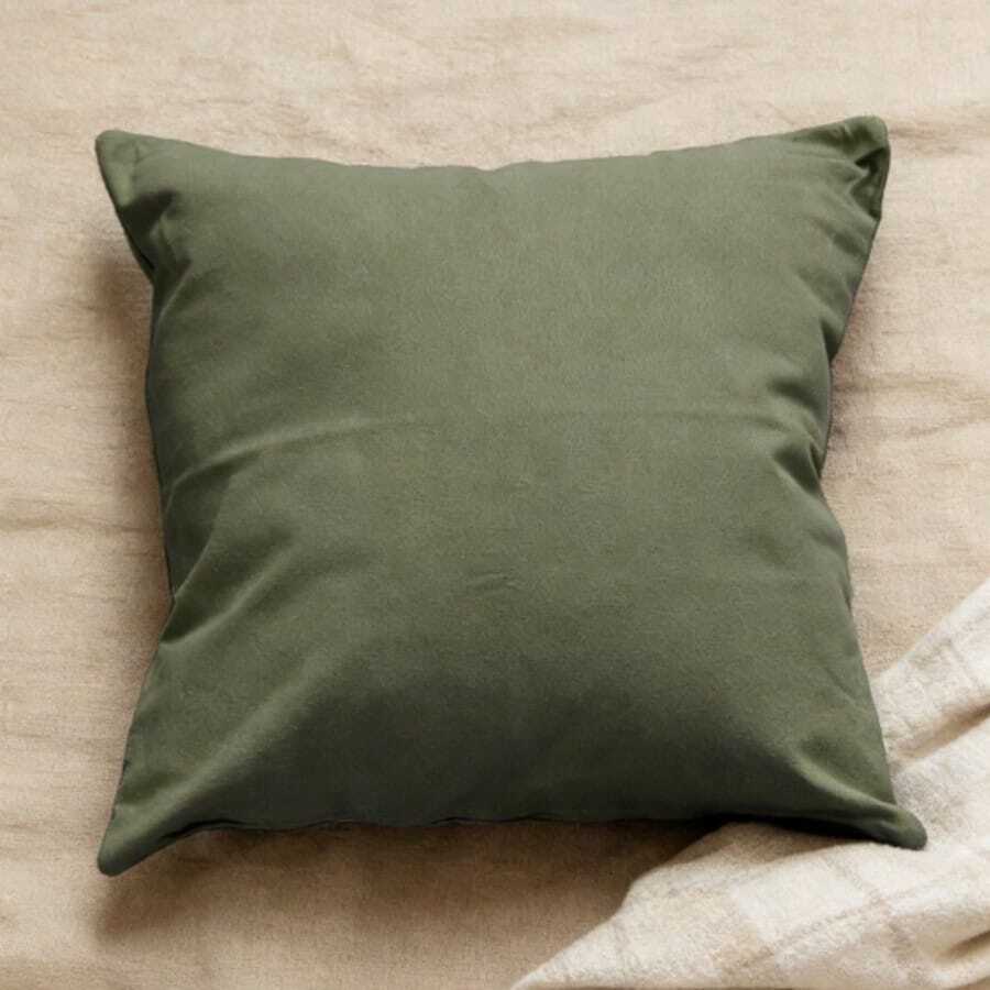 Structured, Solid-Color Decorative Cushions In 9 Colors, Simple Designs, 45 X 45 Cm / 60 X 60 Cm, Versatile Cushions For Sofas And Beds. - 橄欖綠 - 查看 1