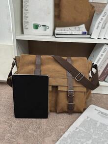 peach tree 1个休闲帆布斜挎包,配皮质肩带装饰,可作单肩包、斜挎包使用,大容量,适合情侣、情人节、桃树图案时尚纯色迷你斜挎包、休闲单肩背包、万圣节、圣诞节、新年礼物、笔记本电脑包 - 彩色 - 查看 4