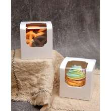 CYPNqiqee Blanco Cupcake Cajas Individual Cupcake Contenedor 100pcs 89x8 9x8 9 cm Auto-Pop up Individual Cupcake Cajas 100 Cajas + 100 Inserta 3 5x3 5x3 5 InchFashion - 223674316 - Ver 7