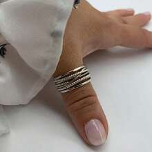 A Bohemian Elegant Thumb Ring With An Adjustable Multi-Layer Weave Design For Women's Fashion Jewelry For Everyday Wear And Gifts - nhẫn - Xem 5