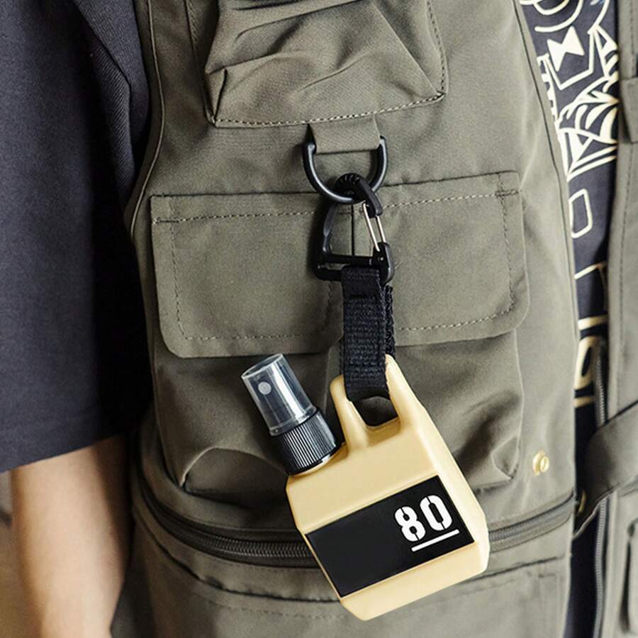 80ml Mini Sprayer - Portable Sports Spray Bottle With Hook For Camping And Travel - Khaki Outdoor Pump Container