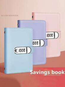 1 件装带密码锁的钱包，密码保护的储蓄簿，带密码保护的现金收纳夹，透明口袋可存放纸币和现金，带密码拨盘和金属扣的可锁现金盒和密码记事本 - 可锁现金收纳包，旅行钱包