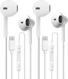 2026 Hot Wired Earbuds 2 Pack, Earbuds HiFi Stereo Wired Earphones Headphones With Microphone Volume Control Compatible With IPad, Laptop, MP3, Android Smartphones, Fits All 3.5mm Jack Device - USB-C - Xem 2