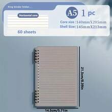 120 Pages A5 Transparent Loose-Leaf Notebook With Grid Lines, Removable Spiral Binding - Multicolor - View 9