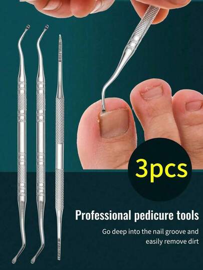 Toenail Tool Kit - Toenail Lifter & Foot File Set, Stainless Steel Nail Cleaner & Foot Care Tools, With Tin Storage Box For Ingrown Toenail Treatment