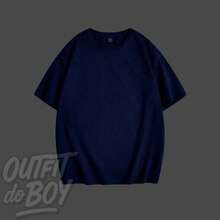 Set Of 5 Plain Basic Comfortable T-Shirts For Everyday Wear, Various Colors, Versatile, 100% Cotton 30.1 Streetwear!! Men's Basic Premium Casual Spring Summer - 黑-白-綠-藏青-酒紅 - 查看 4