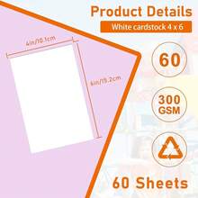 60 Sheets White Cardstock 4 X 6 Craft Paper, 300gsm/110lb Heavyweight Flat Card Stock Printer Paper For Cards MaFKing, Wedding Invitations, Greeting Cards, Birthday, Drawing - 白色的 - 查看 3