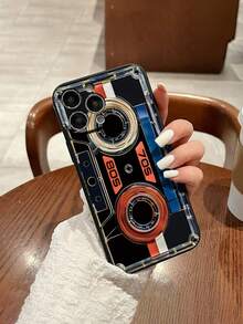 1pc Perforated Magnetic Painted Thick Anti-Drop Protective Phone Case Compatible With IPhone, Redmi - Multicolor - View 1