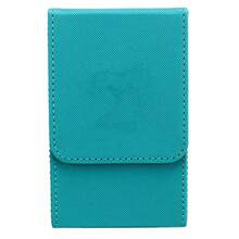 sdeKIMISS Caja de Cartas de Tarot 2.2x3.4x5.4in Caja de Almacenamiento de Tarot de Cuero de PU con Diseño de Sol y Caja de Cartas de Tarot de Gran Tamaño para Cartas de Tarotkiu - Azulverde - Ver 2