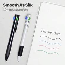 4-In-1 Multicolor Pen 1.0mm - 4-Color Retractable Ballpoint Pens Nurse Pens For Office School Supplies Students Gift 5 Pack White - C2White4合1多色 - 查看 4