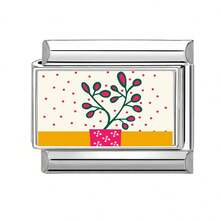 1件DIY照片模块化手链，饰以花朵、爱心、眼睛元素，适合作为派对礼物送给朋友/情侣，适用于圣诞节、新年、万圣节、情人节等场合，设计精美，不锈钢材质，本地制造，实用时尚，是圣诞节和万圣节的必备单品，色调沉稳，充满秋日气息。