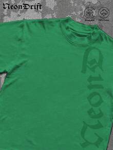 NeonDrift Double-Sided Printing Men's T-Shirt Men's Short-Sleeve T-Shirt100% Cotton Fabric Soft & Skin-Friendly Unisex Style Gifts For Spring Festival, Valentine's Day, St. Patrick's Day & World Cup- Skull And Crossbones Green T Shirt Streetwear Punk Rock Style Breathable Cotton Men's Casual Tee For Music Festivals And Urban Fashion Lovers - màu xanh lá - Xem 4