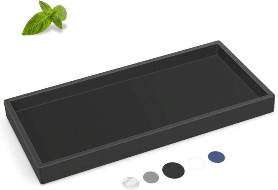 Silicone Bathroom Tray,Shatterproof Silicone Tray For Bathroom Counter,Small Vanity Tray For Bathroom Soap Dispenser Tray Toilet Tank-78 * 39in - ColorA - 查看 1