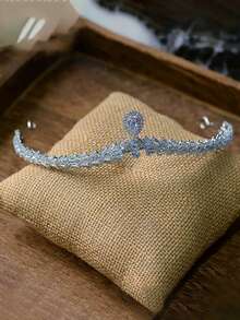 1 Peça Tiara de Princesa Luxuosa e Brilhante na Moda, Elegante Tiara de Cristal Zircônia Nova, Coroa de Princesa, Acessório de Noiva para Casamento, Concurso, Festa de Aniversário, Baile de Formatura Adulto, Coroa de Noiva de Cristal de Liga, Acessórios de Cosplay, Decoração de Casamento