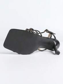 Women's Elegant Sexy Fashion Black High Heel Sandals, Summer - Black - View 10