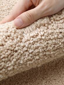 DAJIANG 1pc Khaki Geometric Minimalist Plush Bath Mat, Suitable For Bathroom, Kitchen, Outdoor, Indoor, Hallway, Bedroom, Living Room, Bedside, Machine Washable, Easy To Clean, Non-Slip Backing, Essential For Bedroom, Bathroom, Ideal For Winter Decor, Valentine's Day Decor, Bathroom Holiday Decor, Decorative Carpet, Bathroom Accessories, Room Decor Set - Multicolor - View 9
