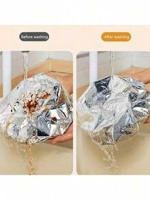 1/30/50Pcs Reusable Aluminum Foil Food Insulation Cover Kitchen Dining Table Mat For Camping Picnic Home Use - Multicolor - View 3